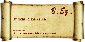 Broda Szabina névjegykártya