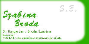 szabina broda business card